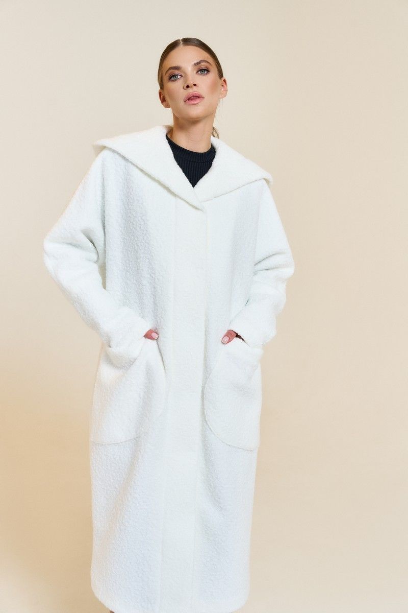 Женское пальто DiLiaFashion 0641-1 кремовый