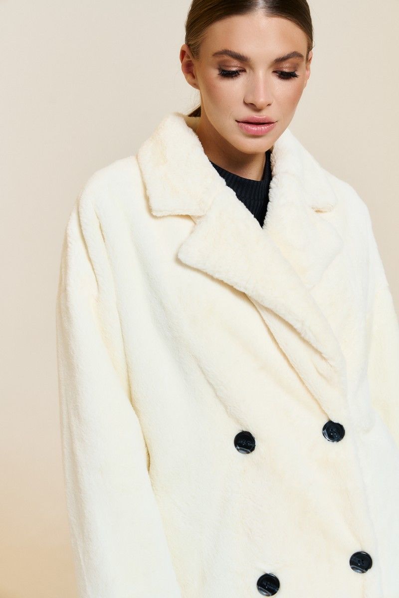 Женское пальто DiLiaFashion 0649-2 кремовый