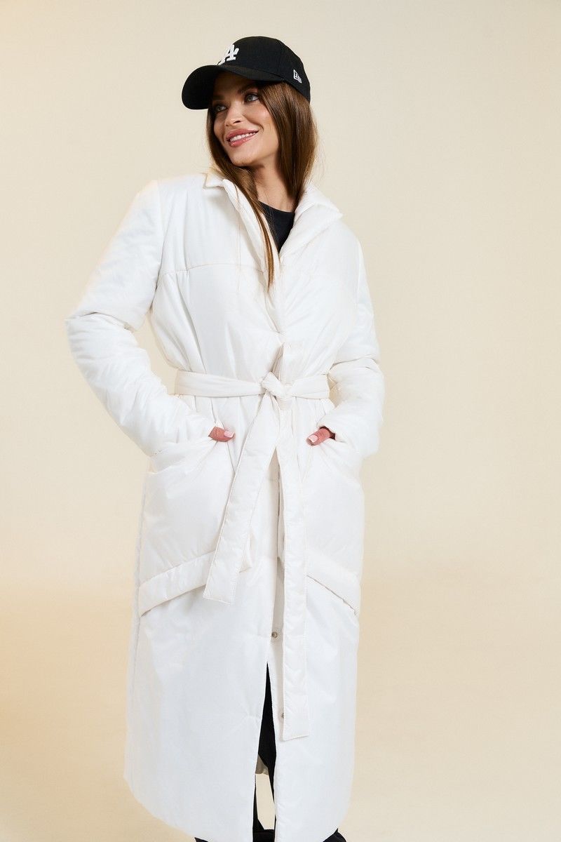 Женское пальто DiLiaFashion 0651-1 кремовый
