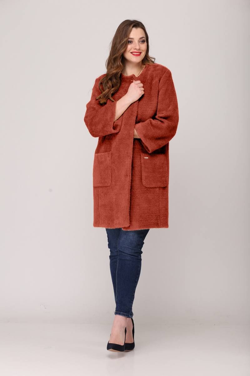 Женское пальто Verita 2053 кирпичный