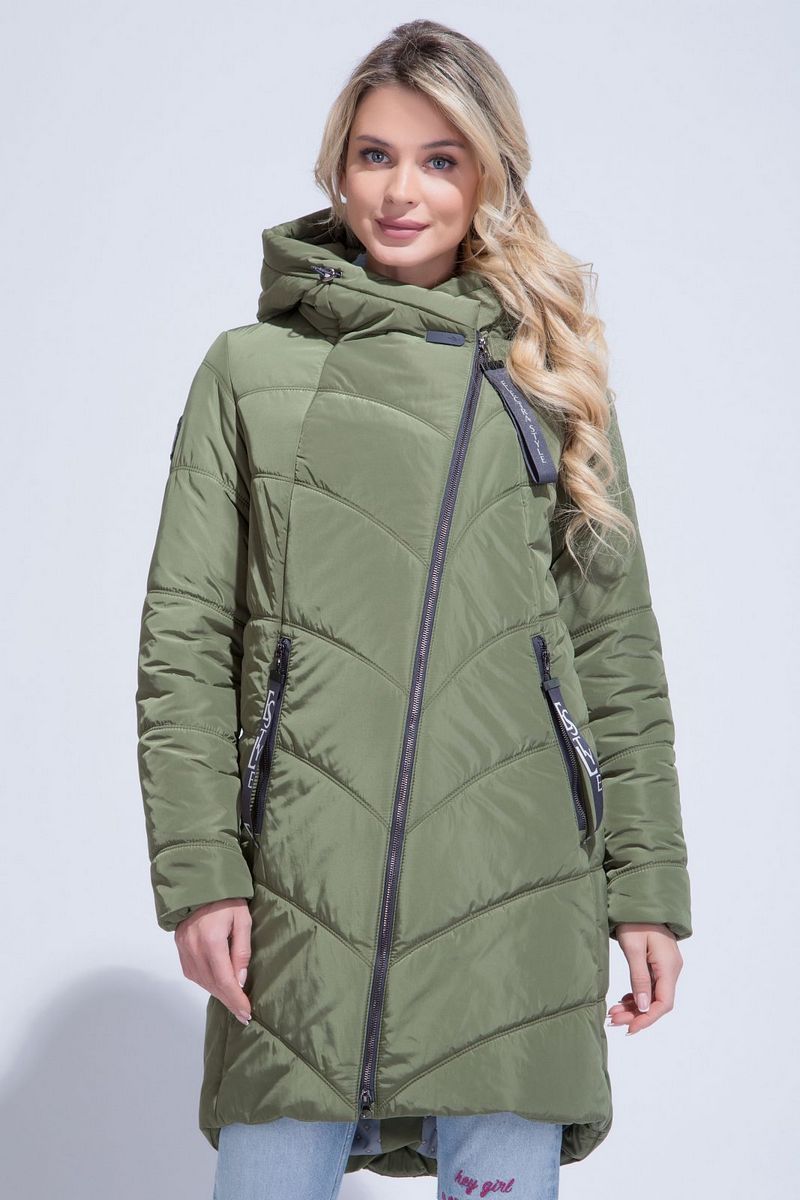 Женское пальто ElectraStyle 3у-7101/1-112 олива