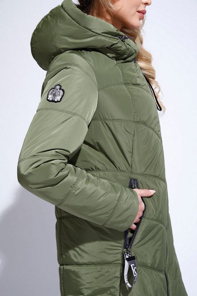 Женское пальто ElectraStyle 3у-7101/1-112 олива