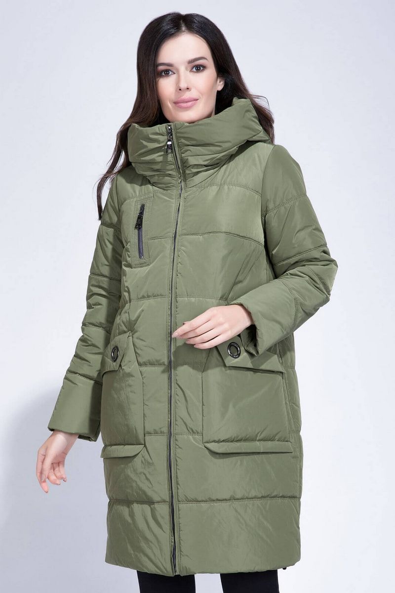 Женское пальто ElectraStyle 4у-8102/2-112 олива