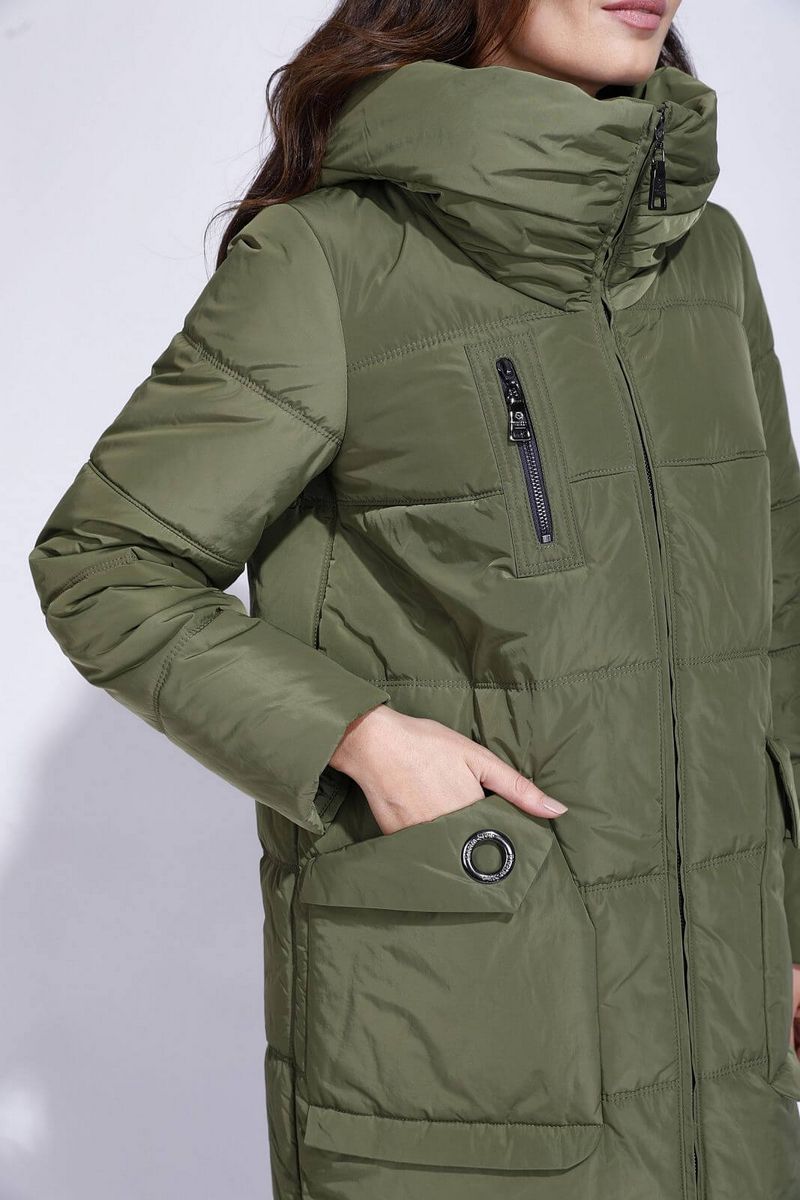 Женское пальто ElectraStyle 4у-8102/2-112 олива