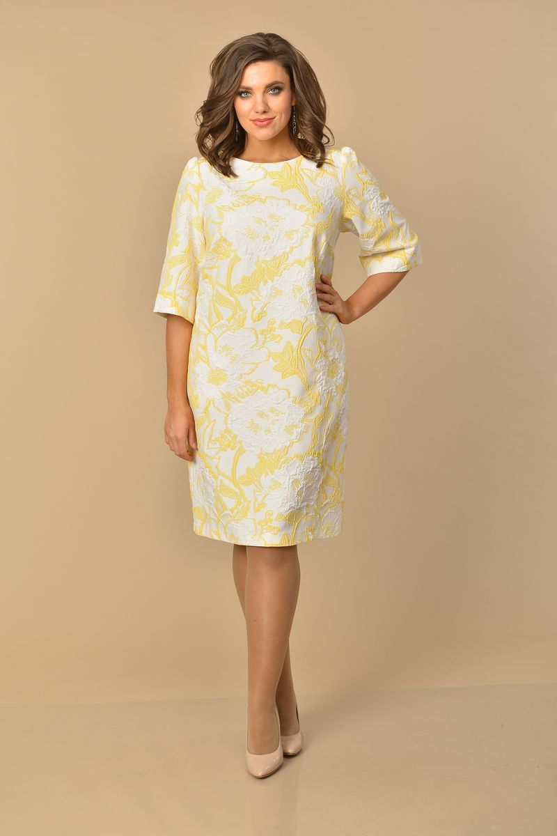 Платья Lady Style Classic 1030/6 бело-желтый