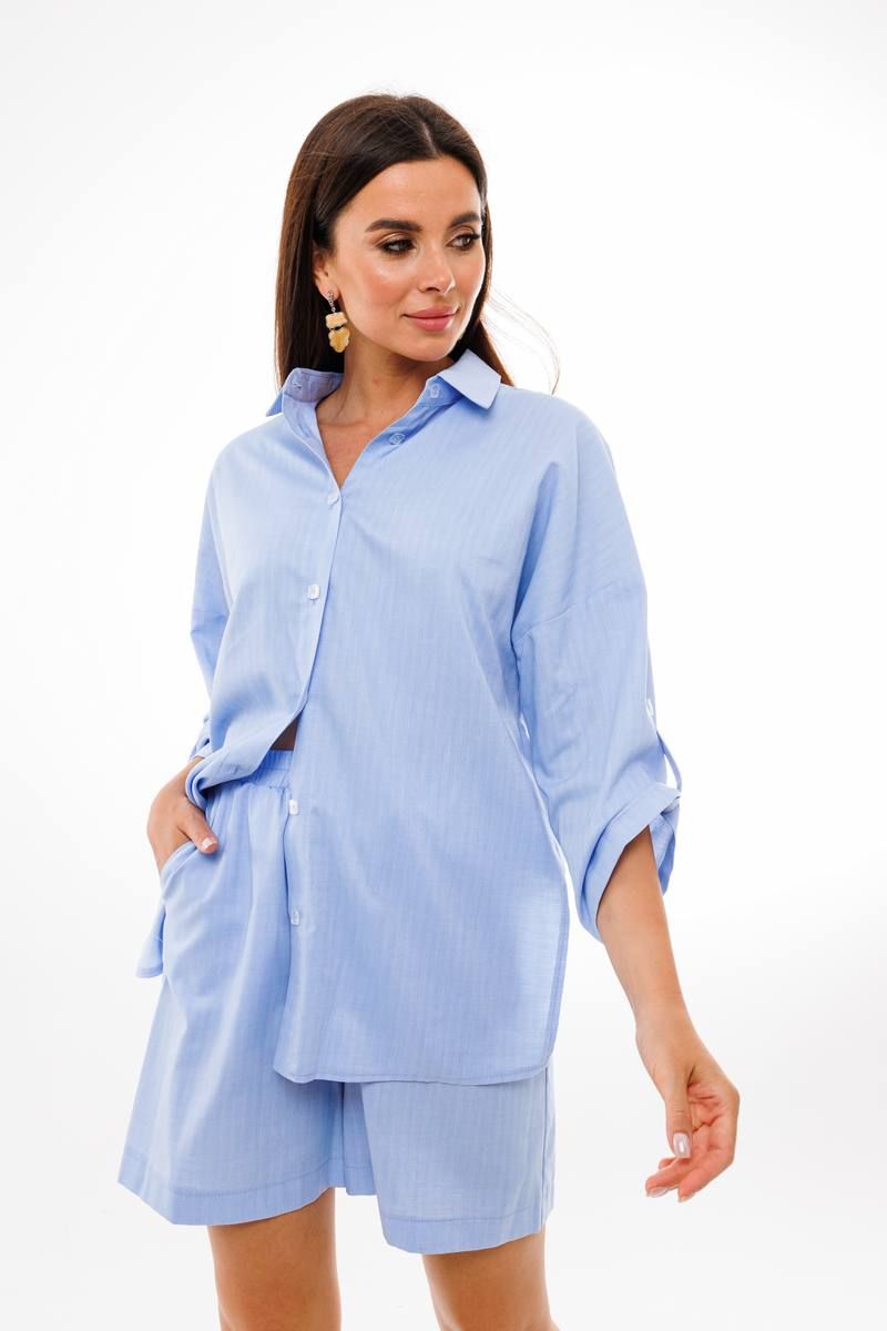 Женский комплект с шортами Anelli 1407 голубой