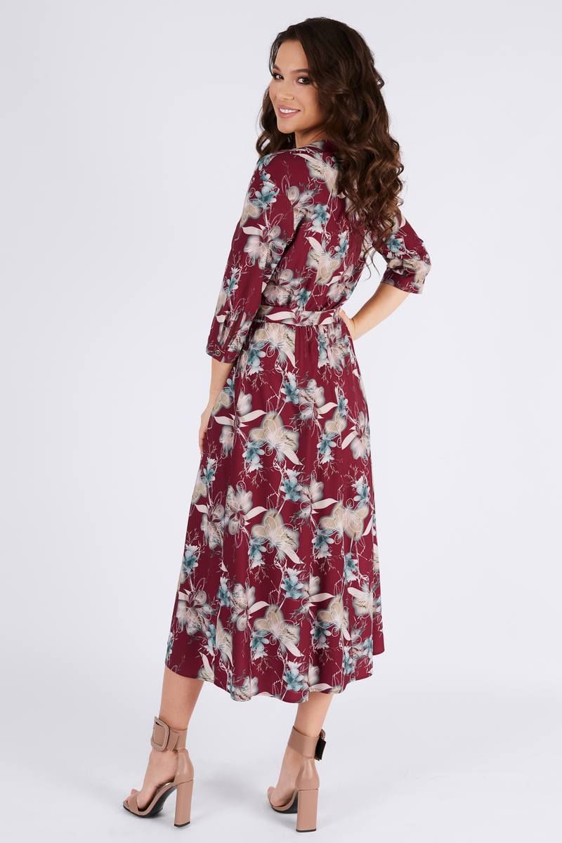 Платье Teffi Style L-1387 бордовый