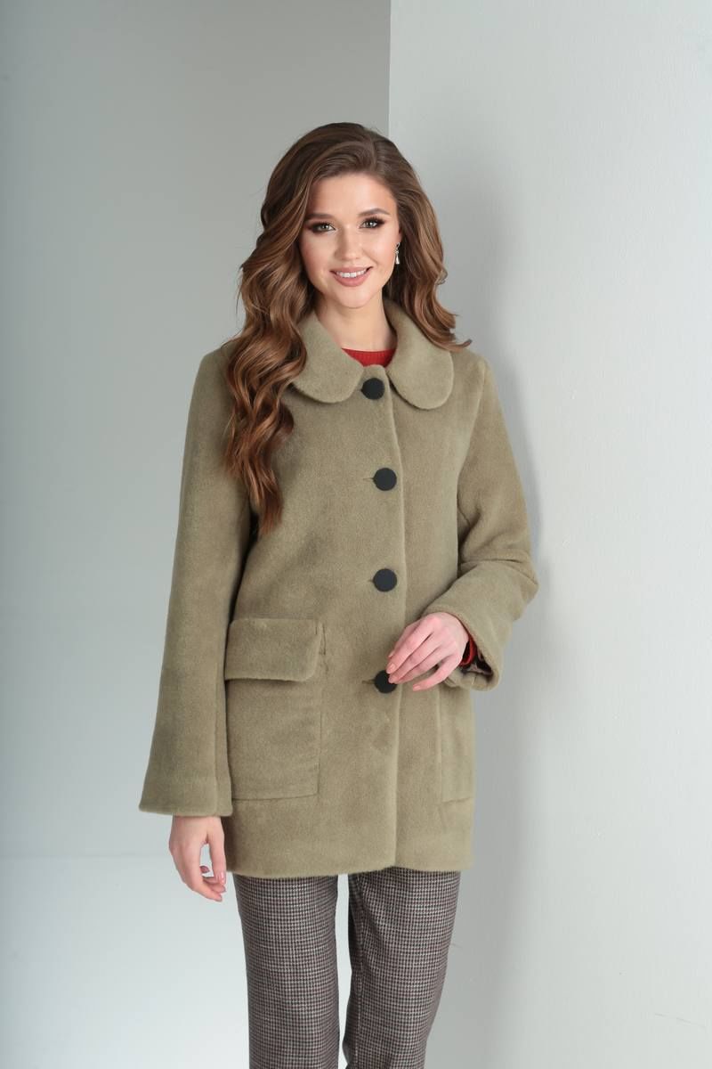 Женское пальто TVIN 8049 оливка