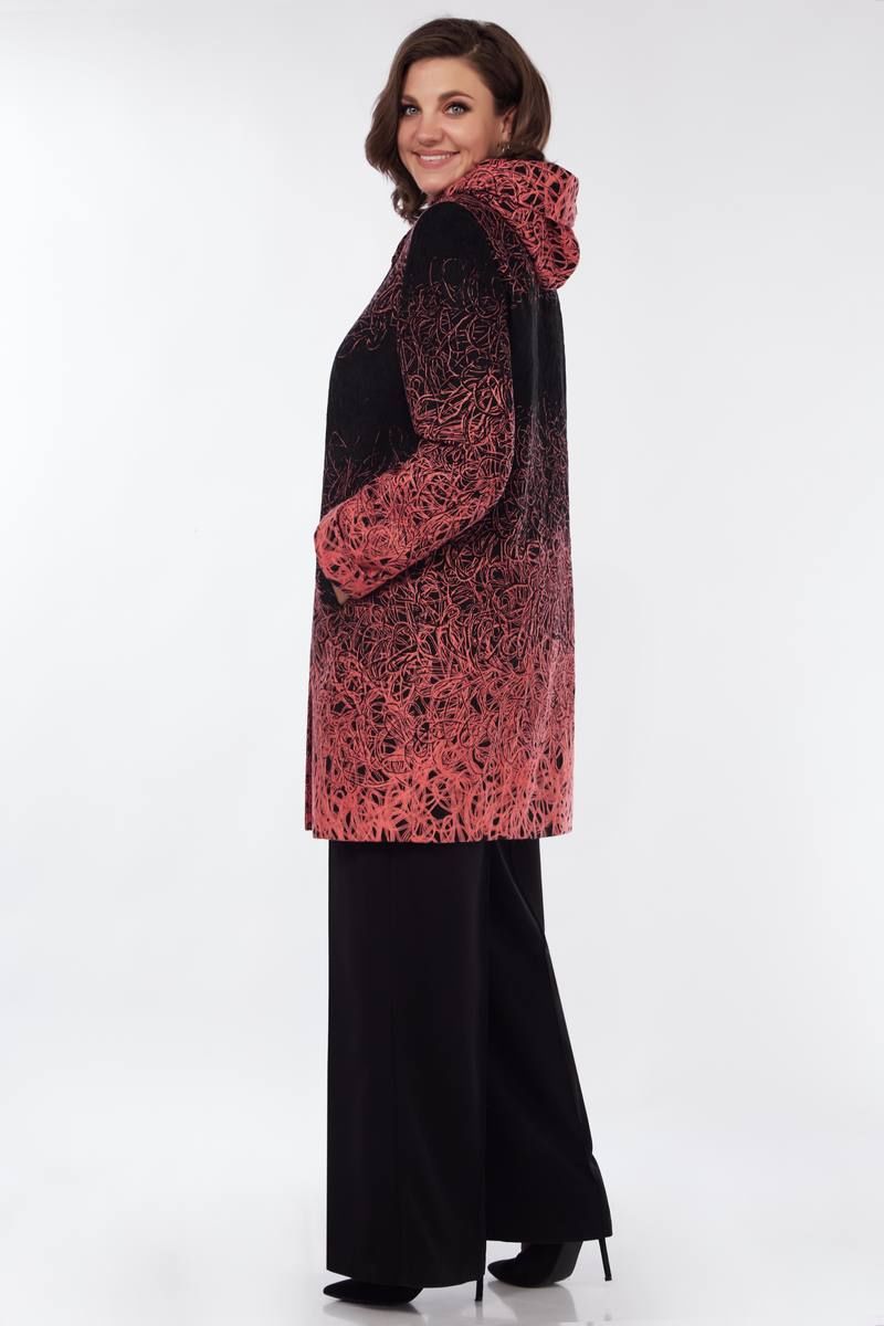 Женская куртка Магия Стиля М-2509 розовый+черный