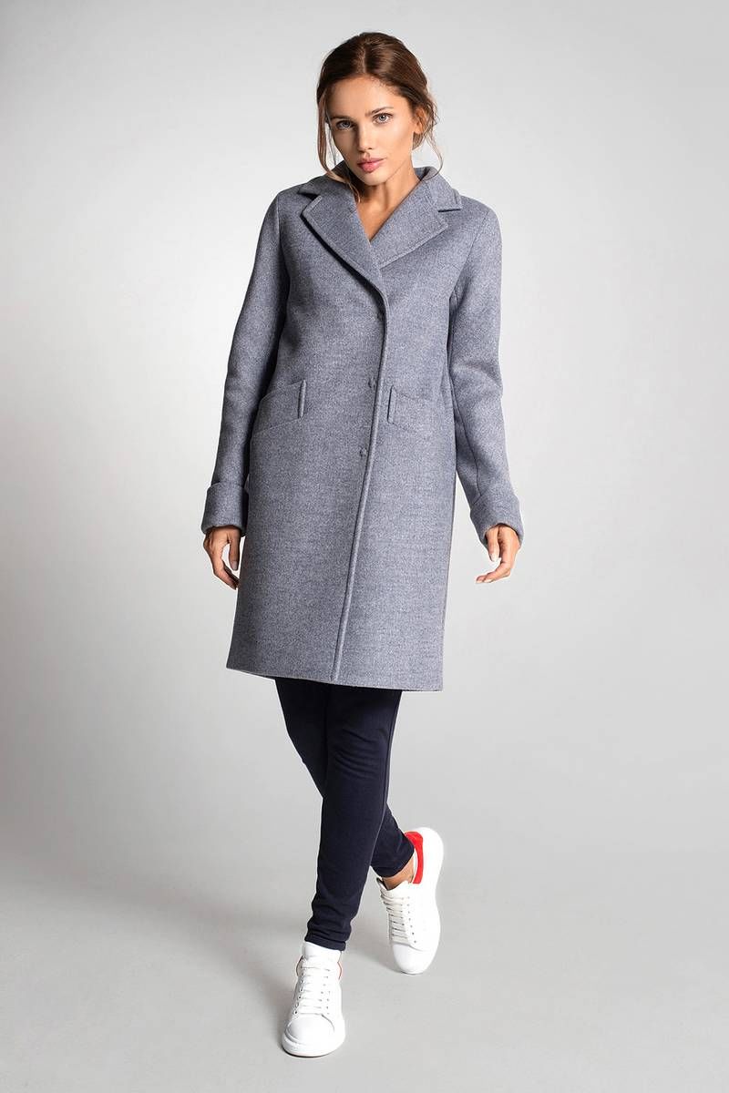 Женское пальто Gotti 191-2 серо-голубой