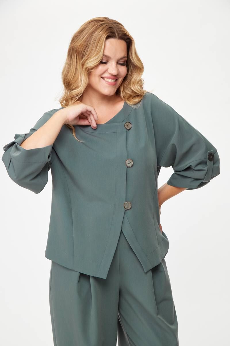 Брючный костюм Michel chic 1355 зеленый_графит
