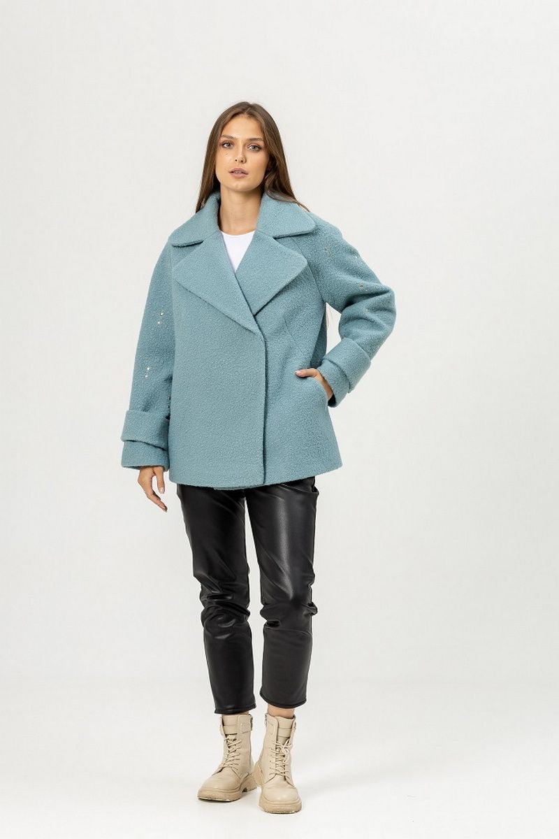 Женское пальто Atelero 1041 серо-голубой