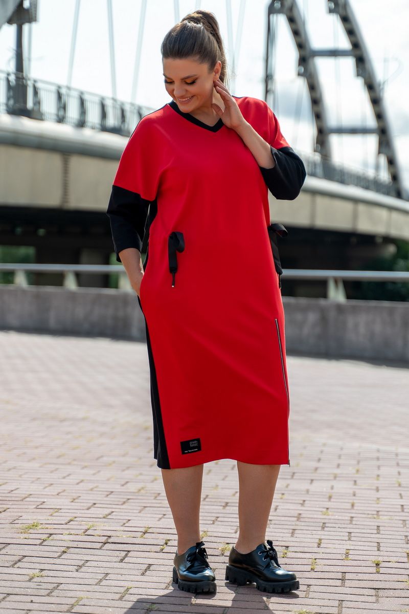 Платья Andina 821-1 черный-красный