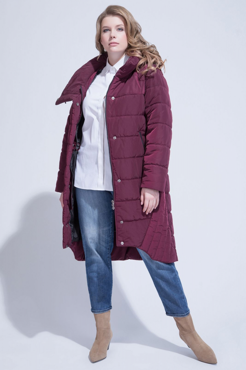 Женское пальто ElectraStyle 3у-8104-112 бургундия