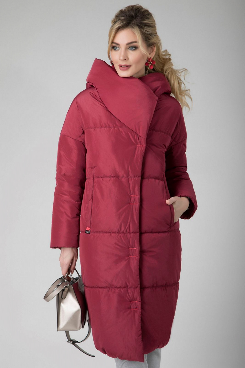 Женское пальто ElectraStyle 5у-7140-112 бургундия