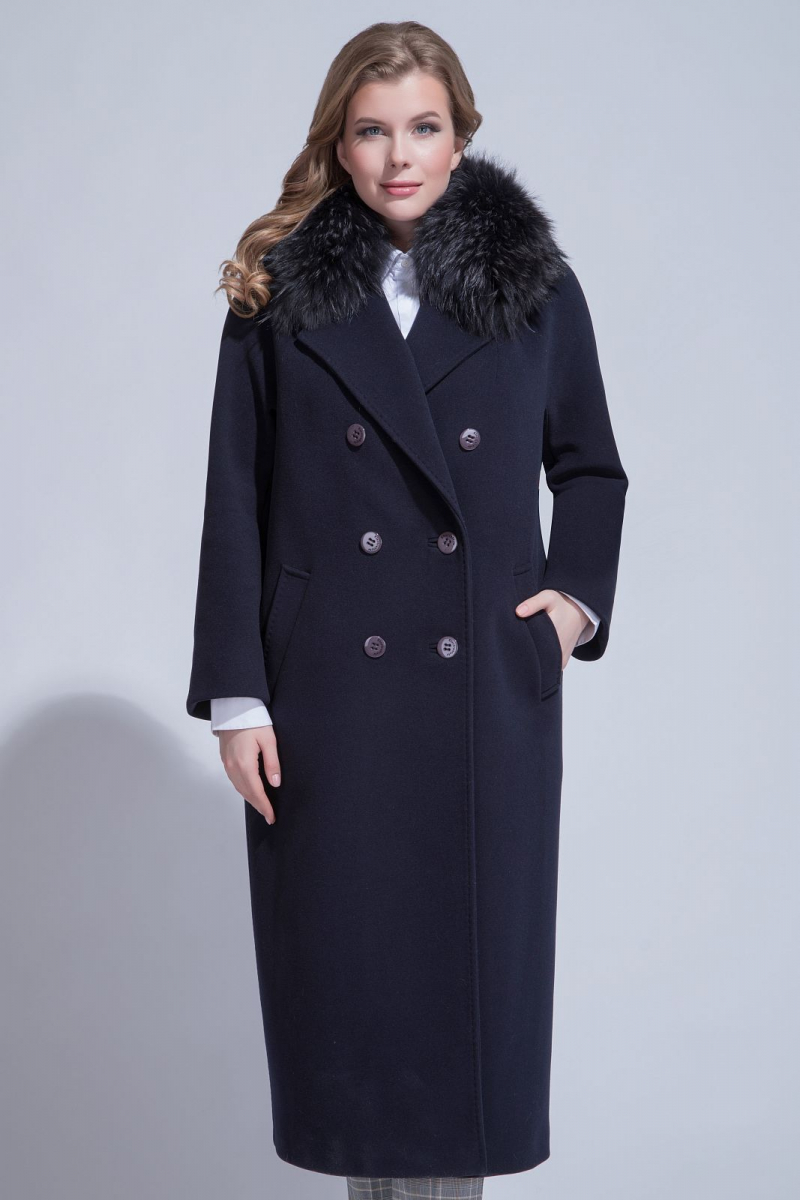 Женское пальто ElectraStyle НЕ5у-8117-128 темно-синий