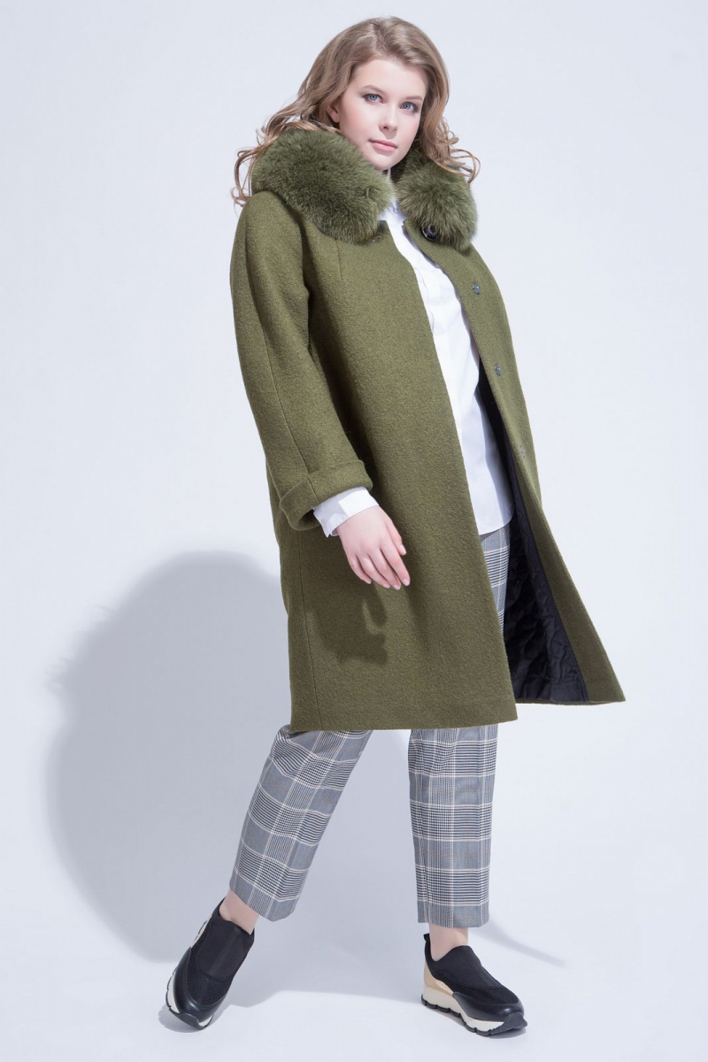 Женское пальто ElectraStyle НП4у-8034-138 зеленый