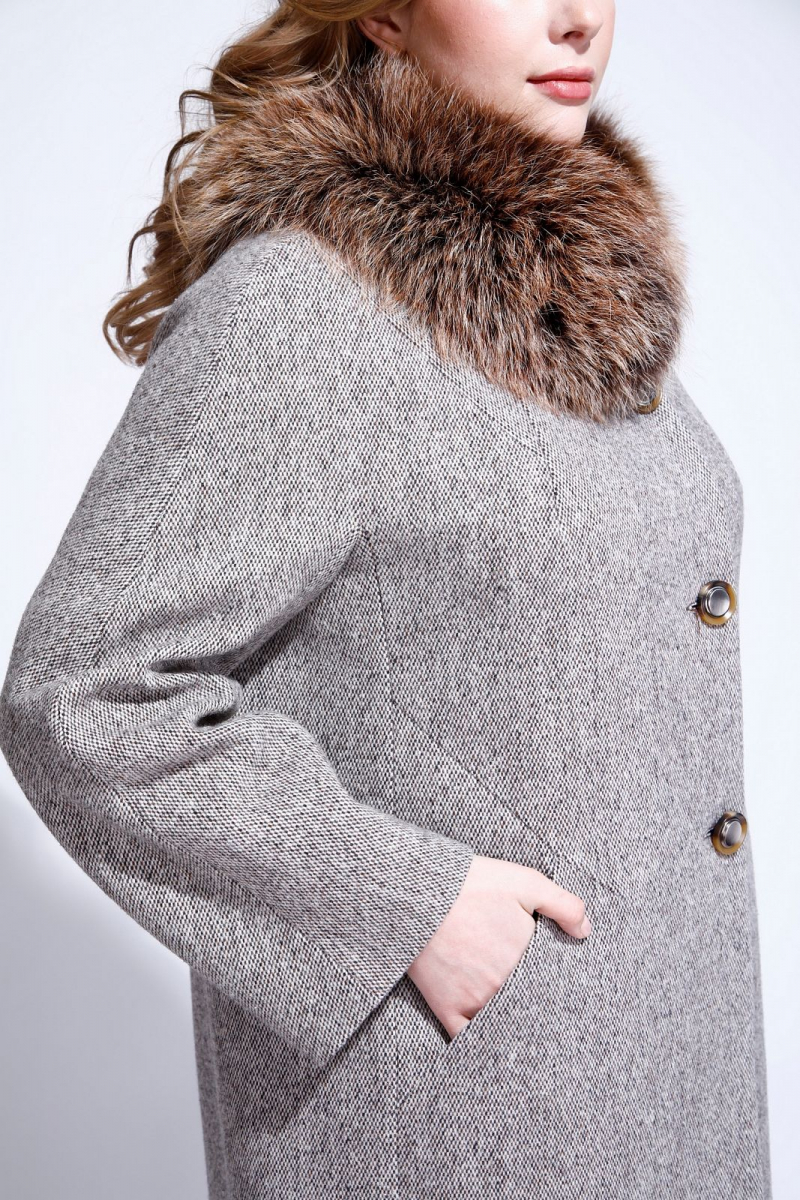 Женское пальто ElectraStyle НП4у-8035-255 коричневый