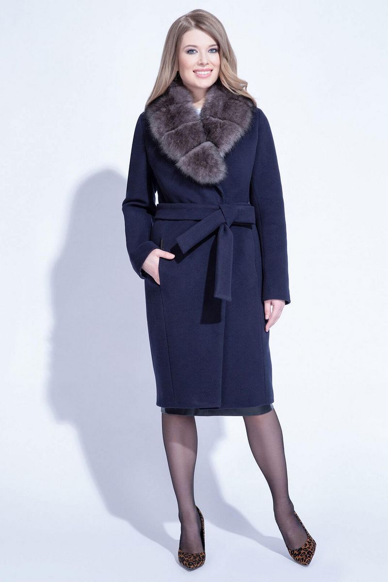 Женское пальто ElectraStyle НСШР4У-9135м-128 темно-синий