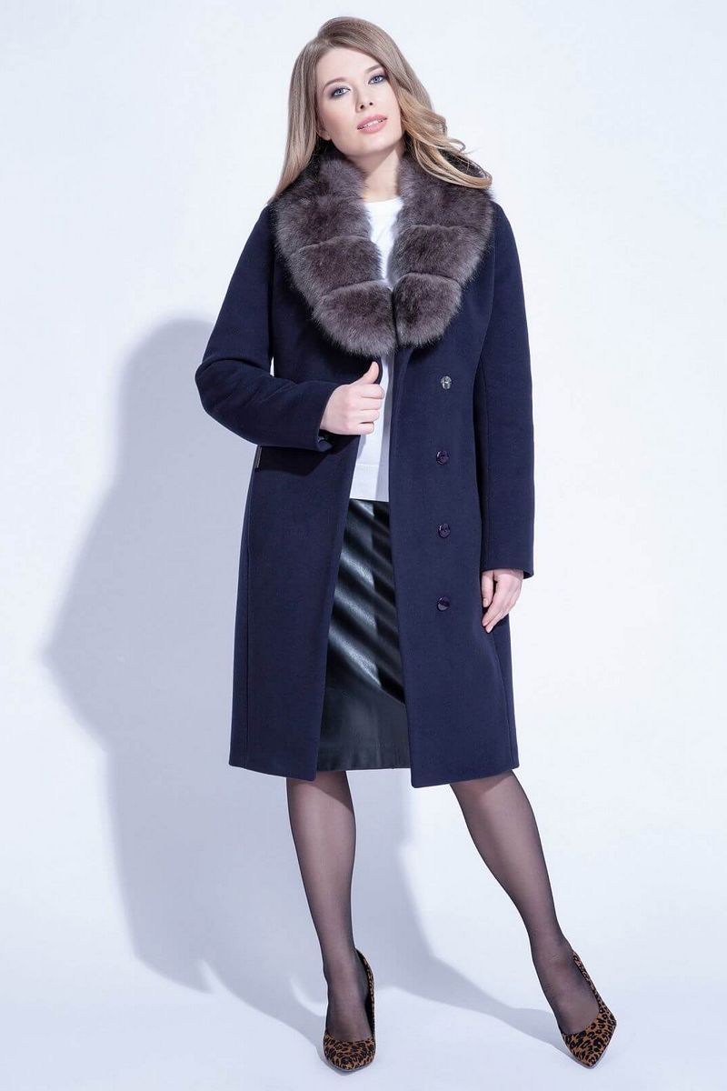Женское пальто ElectraStyle НСШР4У-9135м-128 темно-синий
