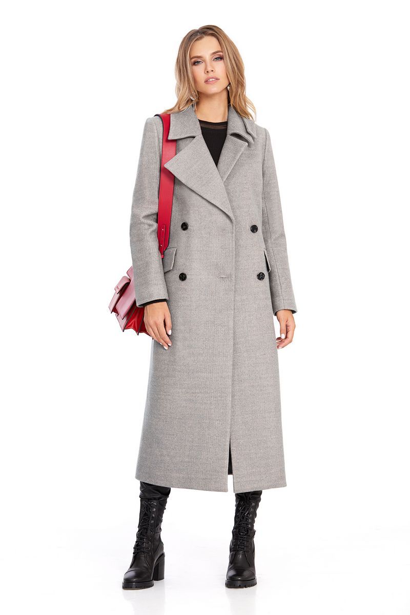 Женское пальто PiRS 801 светло-серый