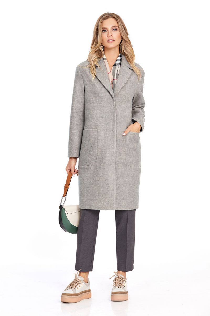 Женское пальто PiRS 814 светло-серый