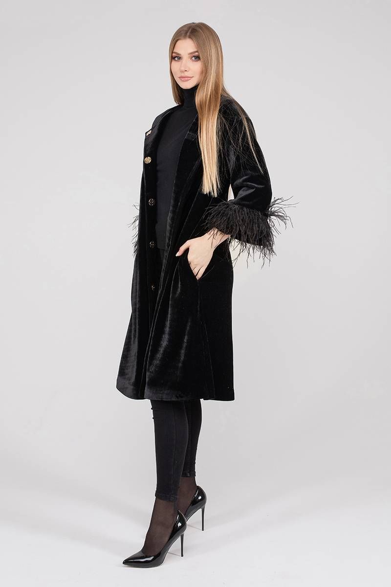 Женское пальто JKY G-003 черный