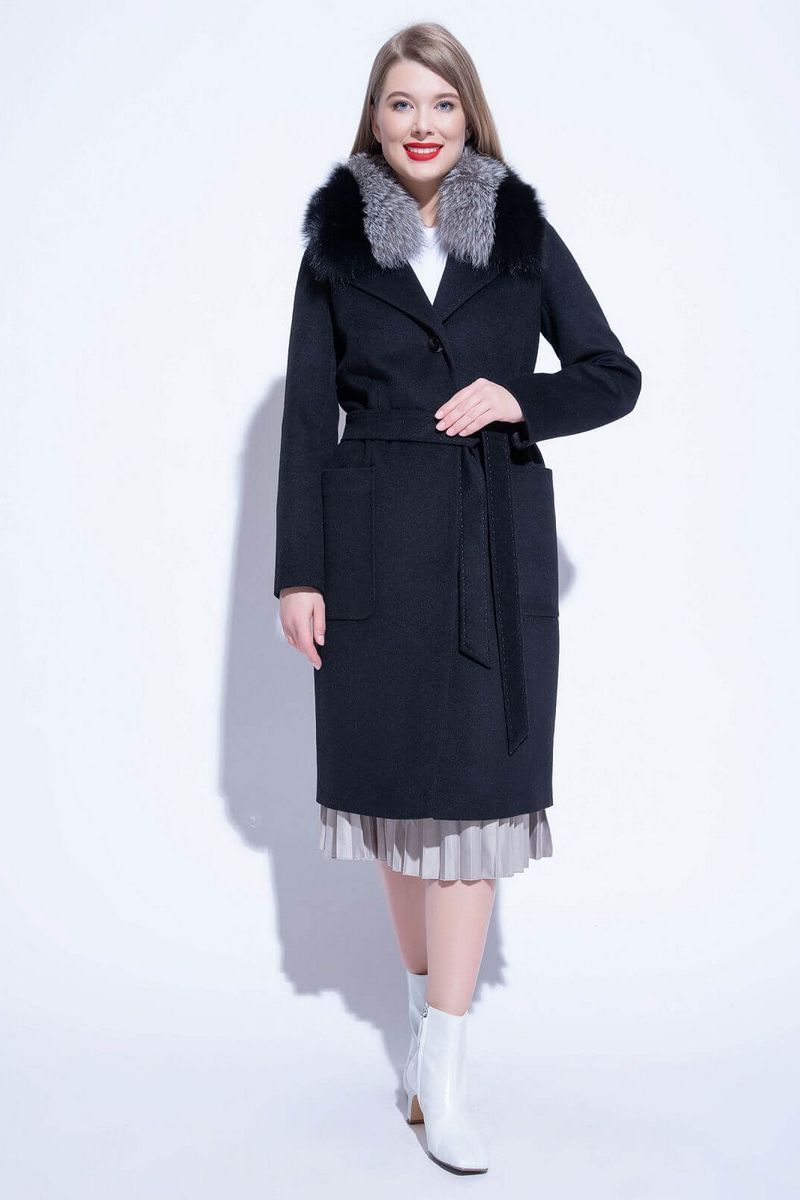 Женское пальто ElectraStyle НПК3у-6040-128 темно-синий