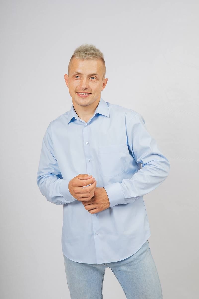 Рубашки с длинным рукавом Nadex 01-047312/204-23.182-188 светло-голубой