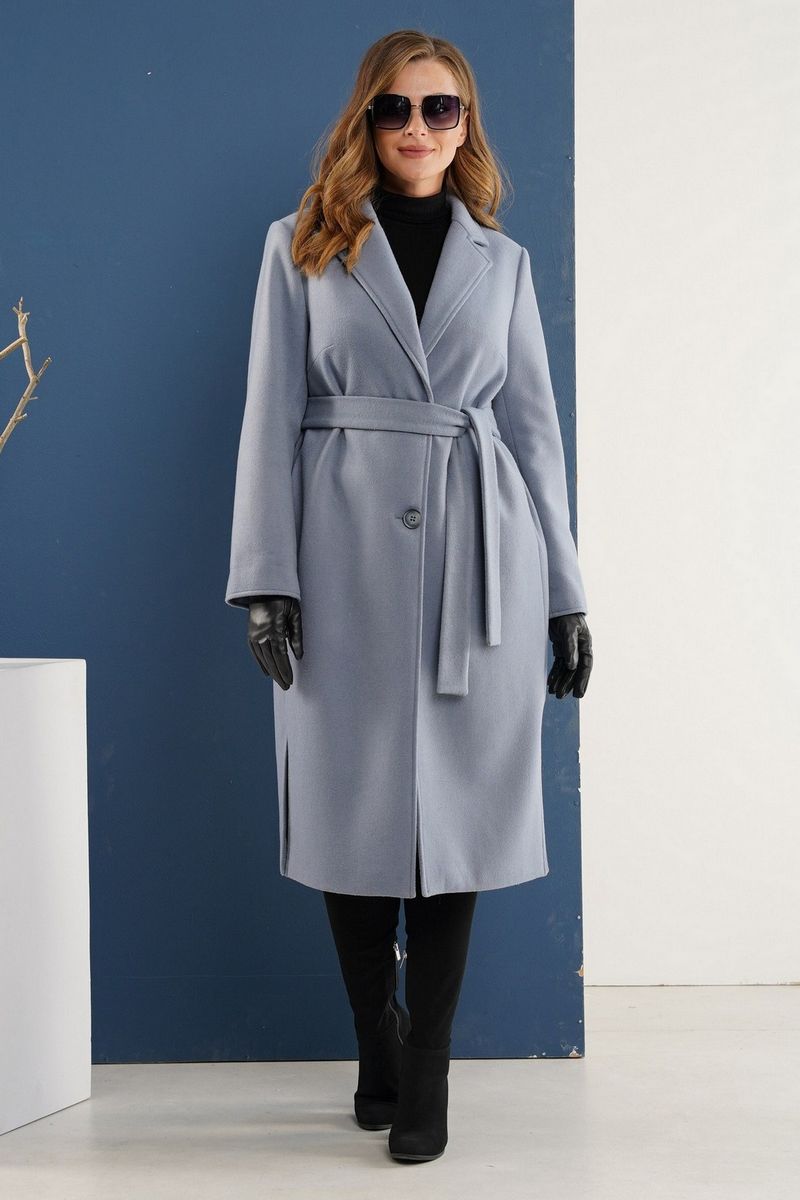 Женское пальто Elady 4198 серо-голубой