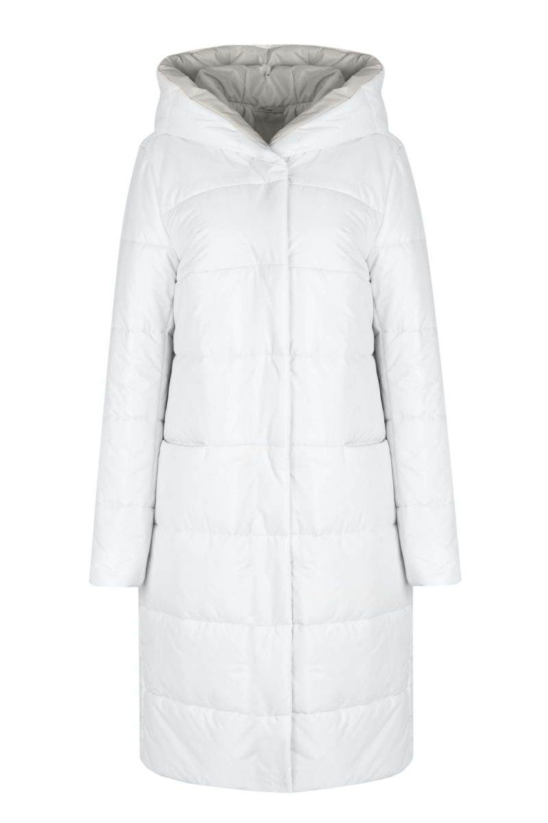 Женское пальто Elema 5-13040-1-164 белый/светло-серый