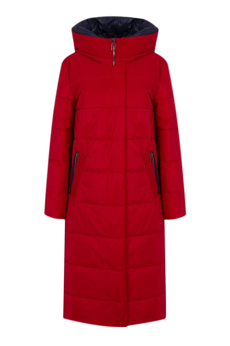 Женское пальто Elema 5-13117-1-170 красный/сине-фиолетовый