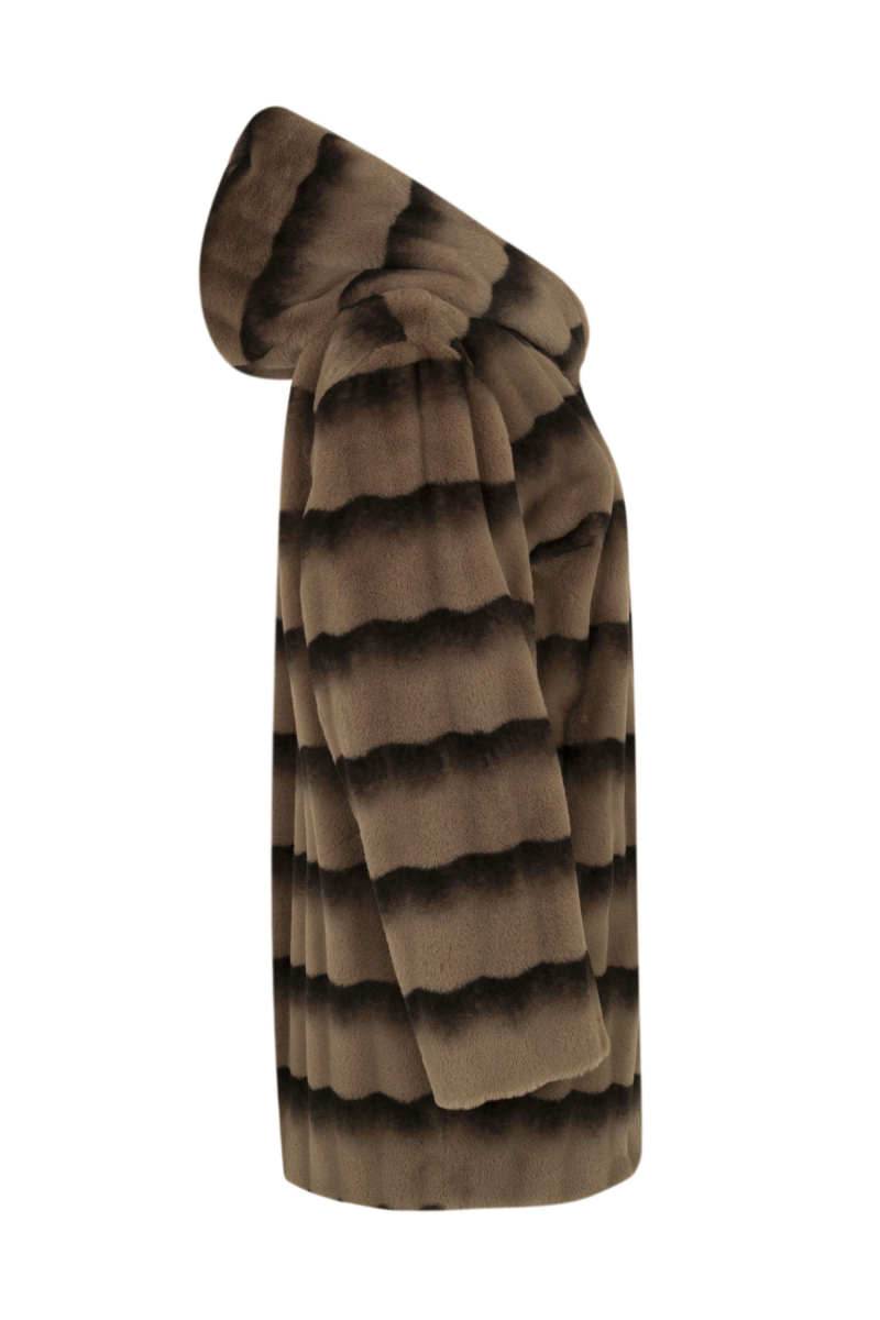 Женское пальто Elema 6-13136-1-170 коричневая_полоска