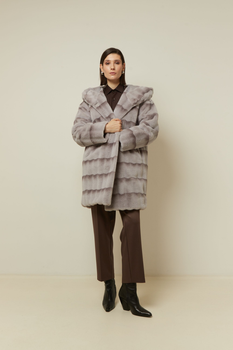 Женское пальто Elema 6-13136-1-170 сиреневая_полоска