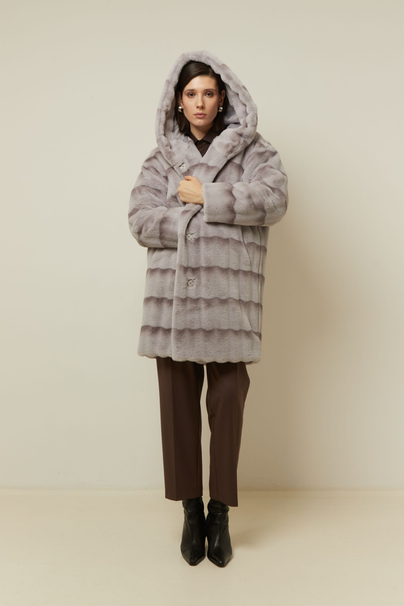 Женское пальто Elema 6-13136-1-170 сиреневая_полоска