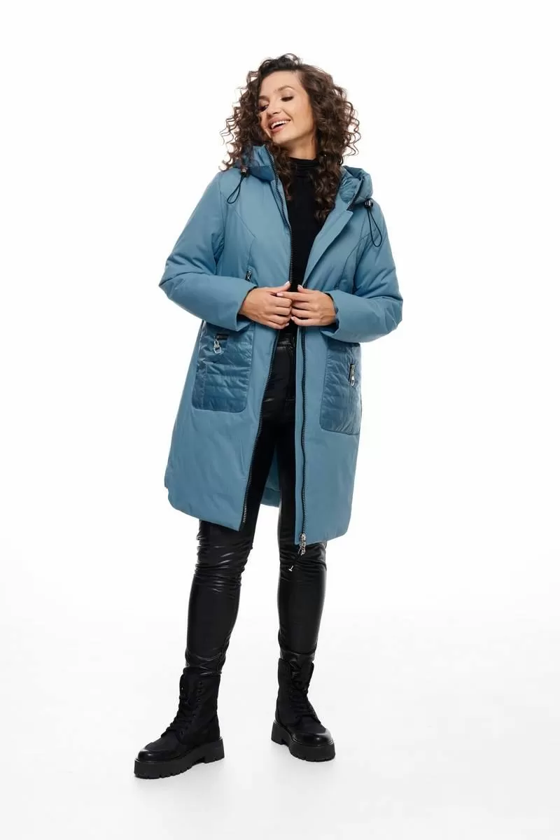 Женское пальто Beautiful&Free 6090 голубой