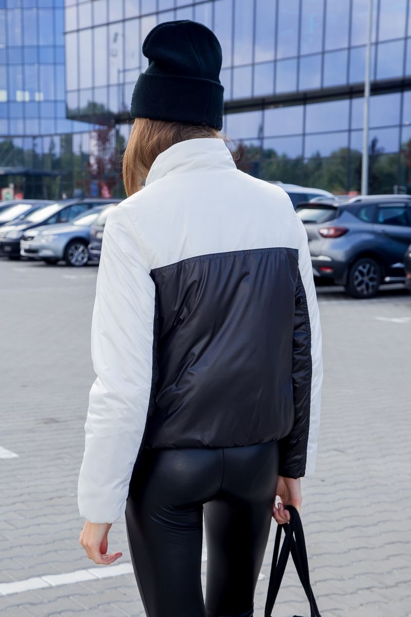 Женская куртка DOGGI 6359/1 черный+белый