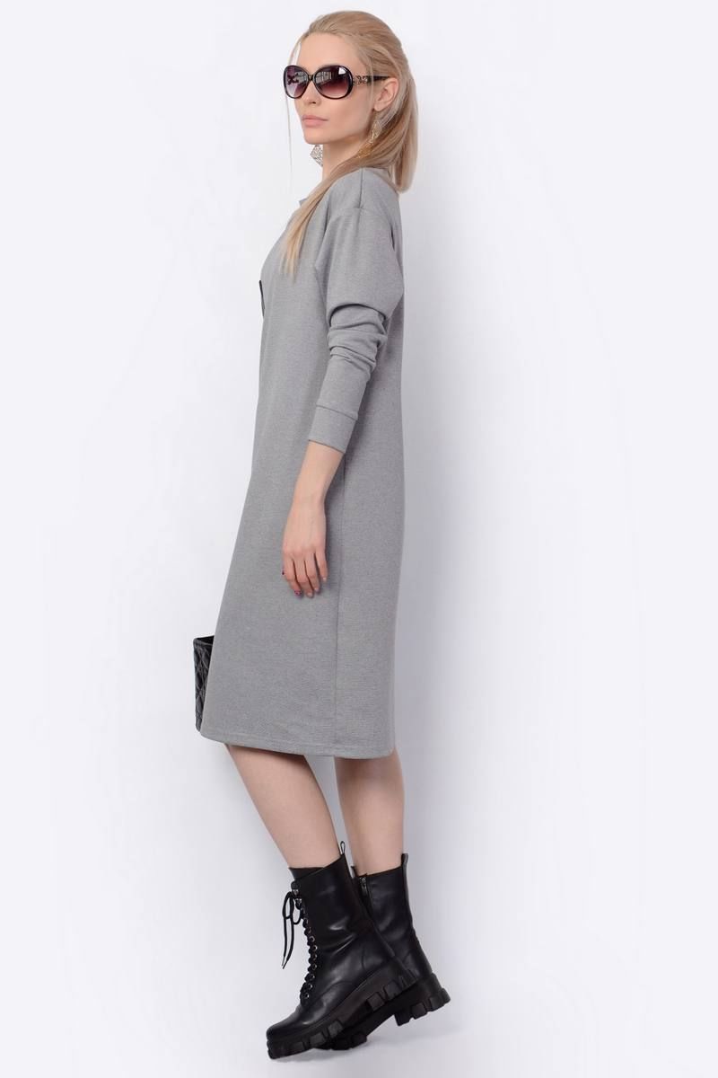 Платья Patriciа C15030 серый меланж,черный