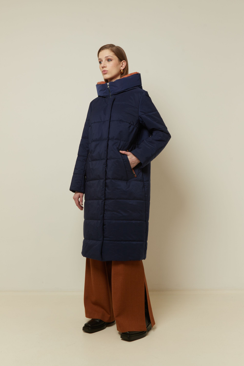 Женское пальто Elema 5-13117-1-164 синий/глина