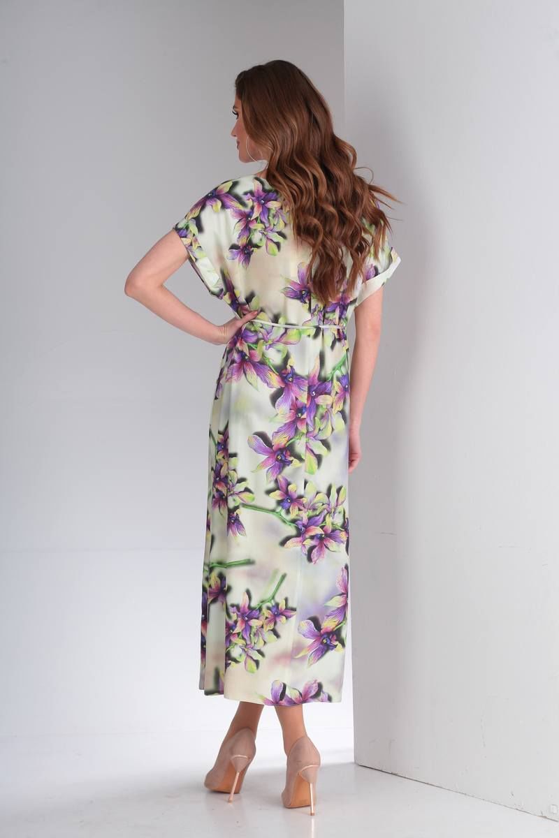 Платье с поясом TVIN 8038 орхидеи