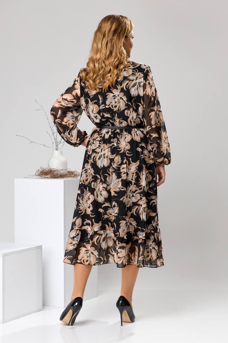 Платья Romanovich Style 1-2597 черный/коричневый