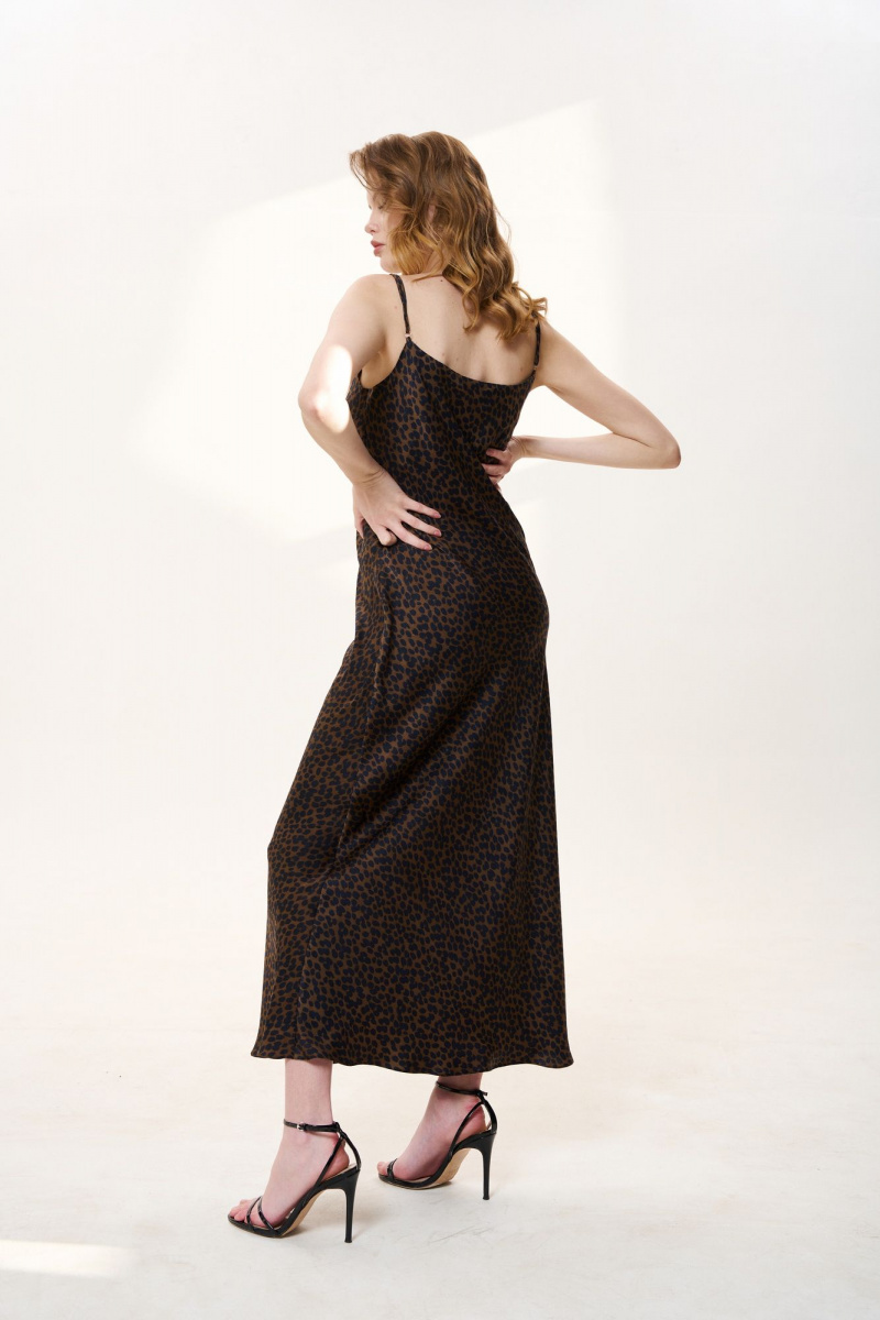 Платья FLAIM 1032.03 черный-коричневый
