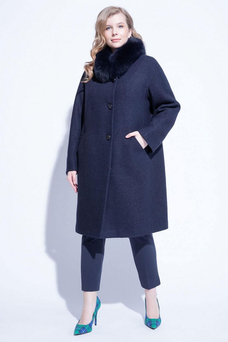 Женское пальто ElectraStyle НП4у-8035-138 темно-синий