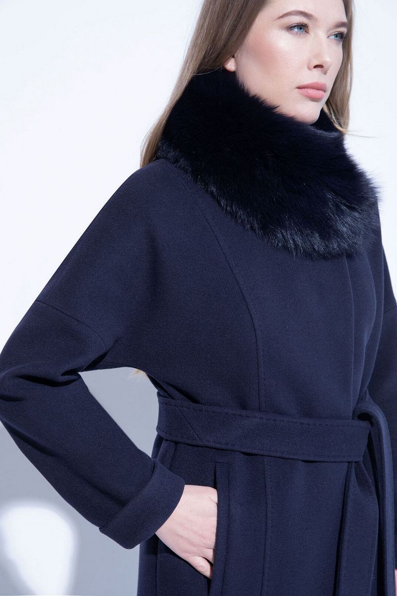 Женское пальто ElectraStyle НП4У-9126м-128 темно-синий
