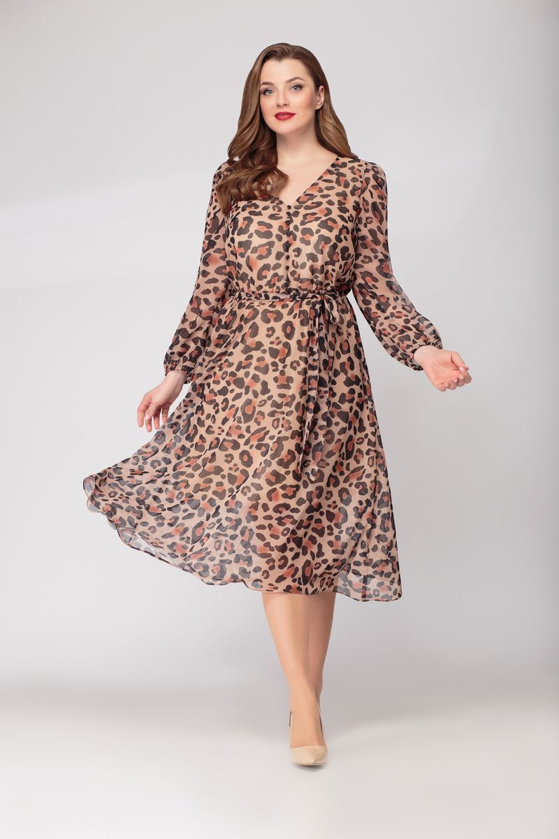 Платье Арита-Denissa 1294 леопард