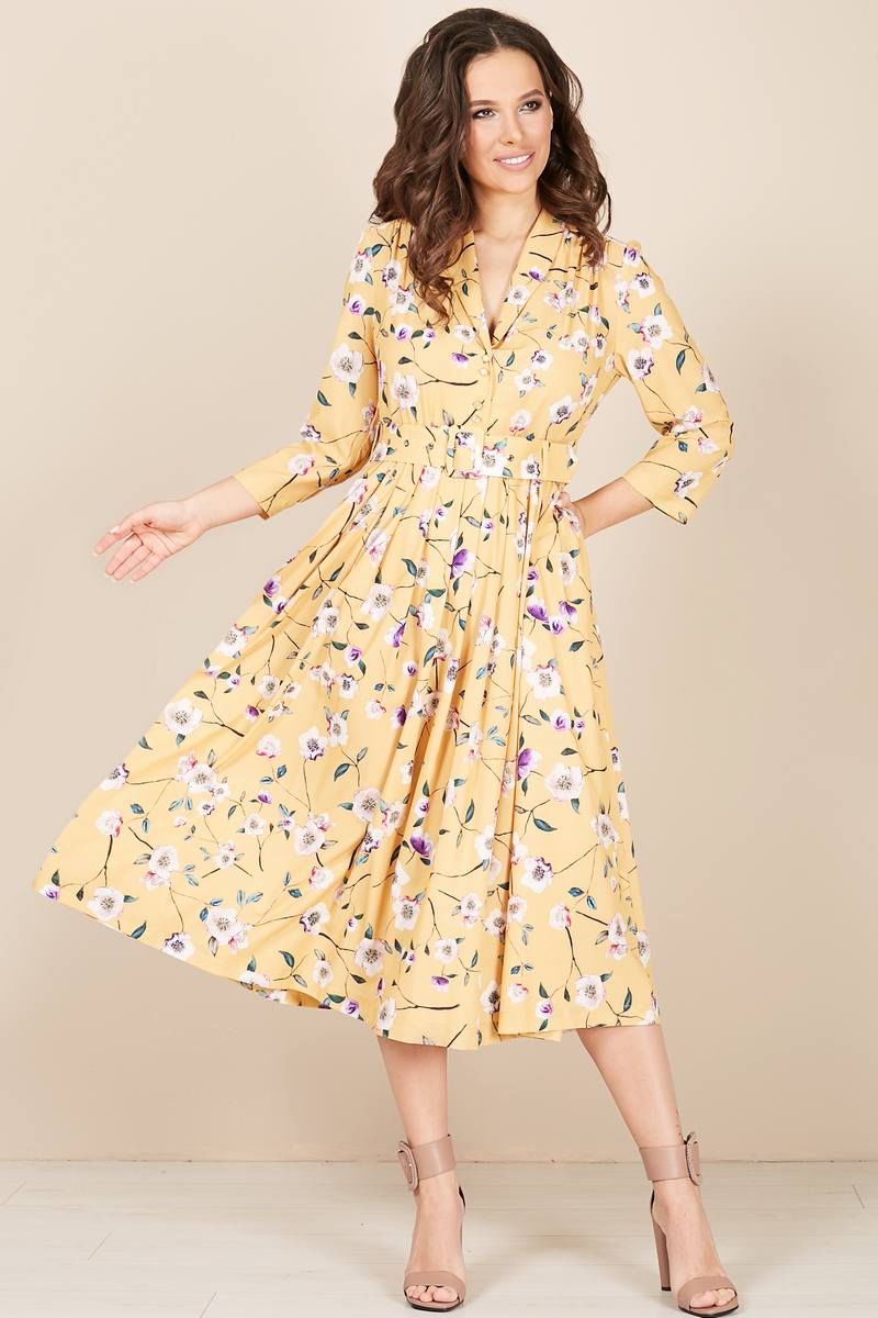 Платье Teffi Style L-1425/1 маки_на_желтом