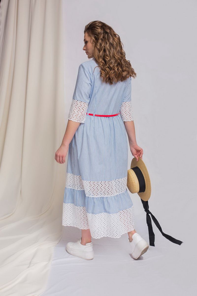 Платье ELLETTO 1764 бело-голубой