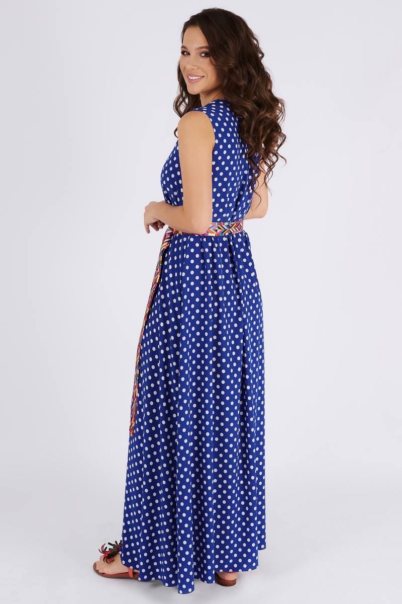 Платье Teffi Style L-1484 горохи_на_синем