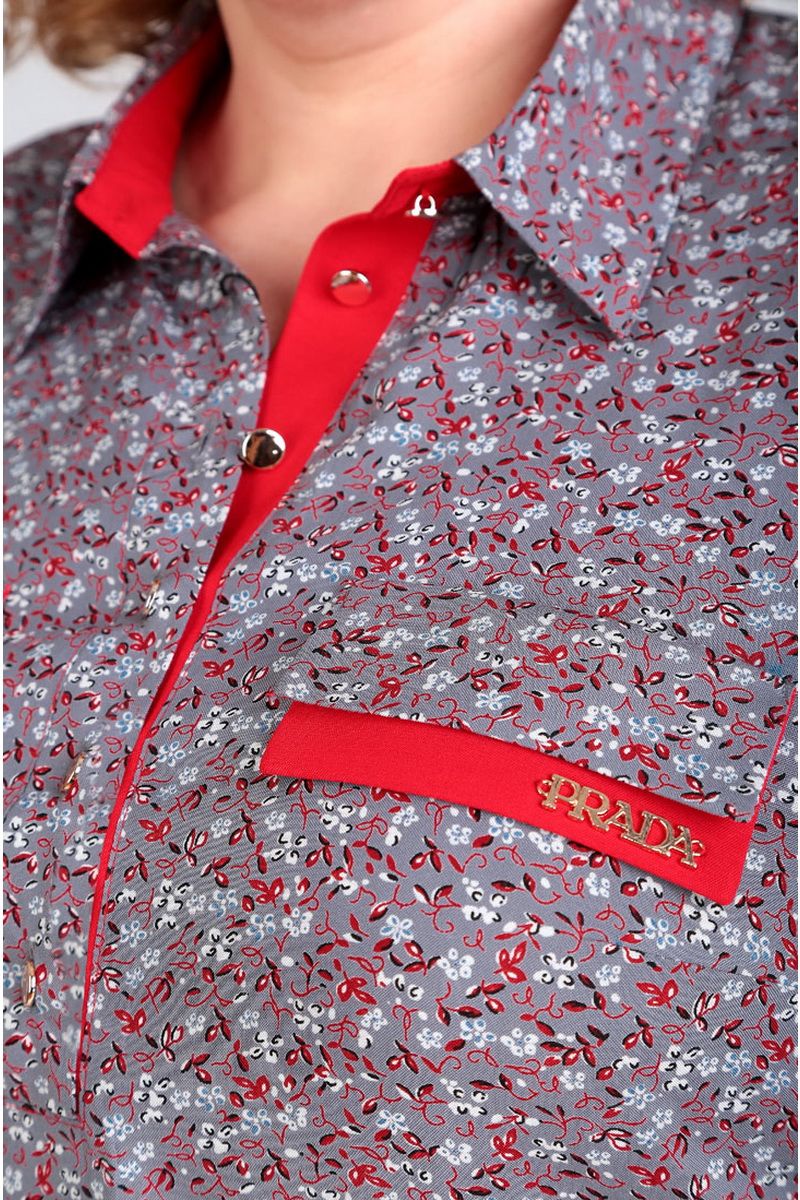 Блузы Таир-Гранд 62221 серый-красная.отд