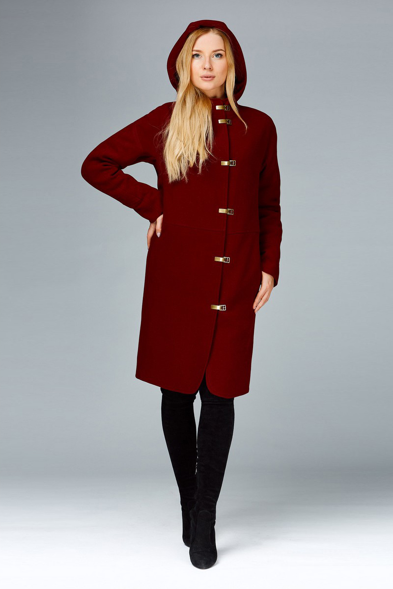 Женское пальто Arisha 8029 бордовый